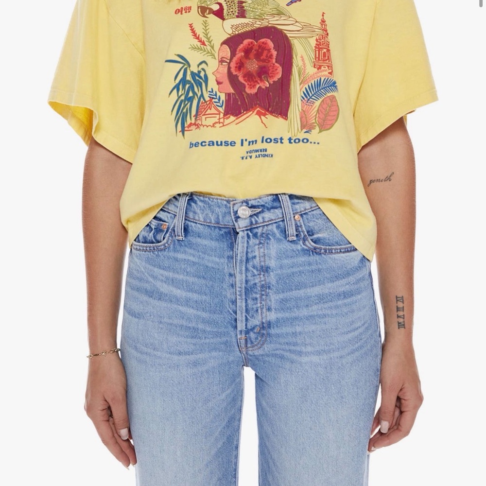 MOTHER I’m Lost Too Graphic Tee - Light Yellow